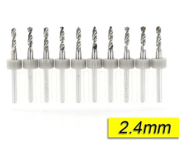PCB Mikro Karbür CNC Matkap Ucu 10lu Set 2,40mm Tungsten 18 Shank ürün görseli 1