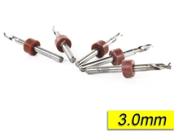 PCB Mikro Karbür CNC Matkap Ucu 10lu Set 3,00mm Tungsten 18 Shank ürün görseli 1