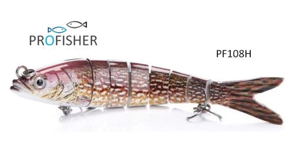 PROFISHER 8 Eklem 2 Kanca Sahte Balık Yem 19 gr 13 cm Pike K ürün görseli 1