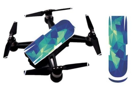 DJI Spark Su Geçirmez Premium PVC Sticker Çıkartma Blue Angle ürün görseli 1