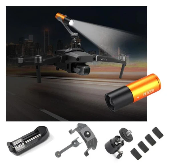 DJI Mavic 2 Pro İçin Gece Uçuş Zoomlu Fener Üst Lamba 360° Dönüş ürün görseli 1