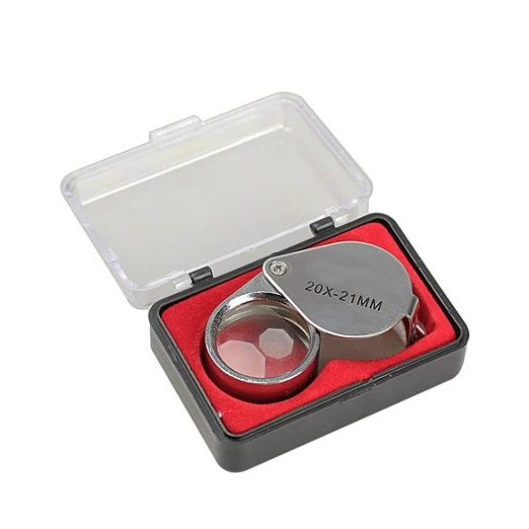 20X 21mm Katlanır Cam Lens Büyüteç Sanayi Kuyumcular Antika Koleksiyon ürün görseli 1