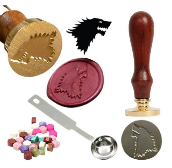 Mektup Damga Mühürü Direwolf + 30 Mühür Mumu + Eritme Kaşığı ürün görseli 1