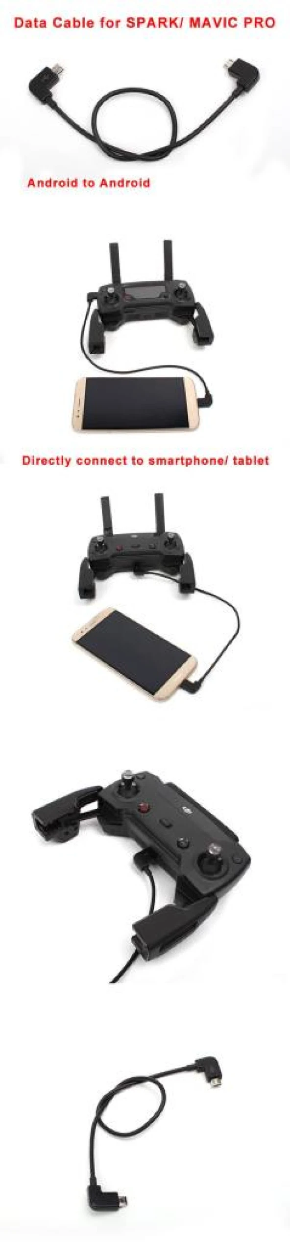 DJI Spark Mikro Veri Kablosu Android Telefon Tablet - Resim 5