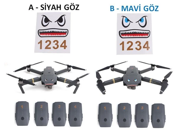 DJI Mavic Pro Kuş Kaçıran Köpekbalığı Çıkartma Etiket ürün görseli 1