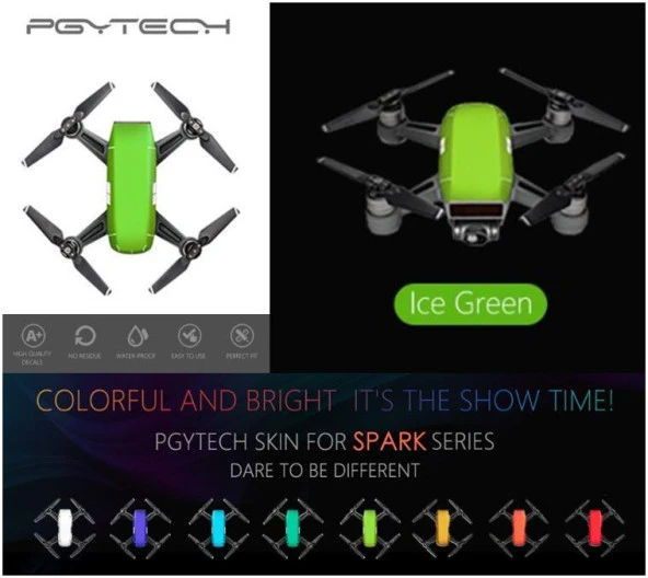 DJI SPARK Su Geçirmez Koruyucu Sticker Çıkartma Ice Green ürün görseli 1