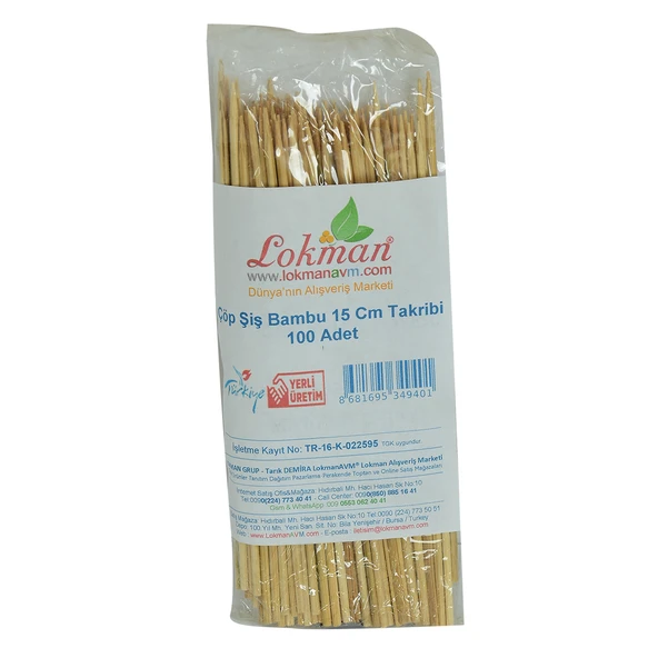 Çöp Şiş Bambu Şişleri 15 Cm Takribi 100 Adet 1 Paket ürün görseli 1