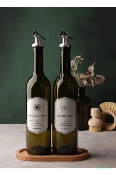 Paris Retro Standlı Yağlık Seti 3 Parça 750 ml Nar Ekşi Sosluk Sirkelik Seti ürün görseli 1