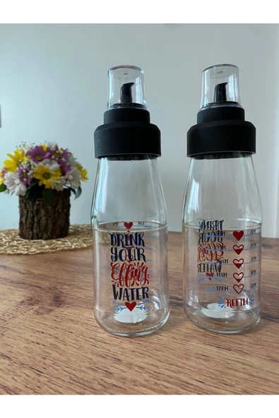 2 Adet Damlatmaz Cam Yağlık-sirkelik Yağdanlık Set 450 ml ürün görseli 1