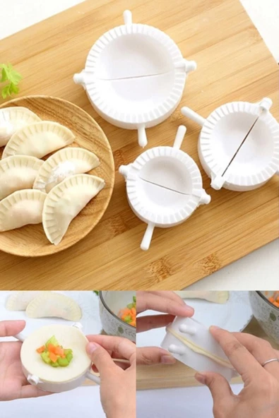 3'lü Ravioli Kalıbı Çiğ Börek- Mantı Poğaça - Kurabiye Kalıbı Seti ürün görseli 1