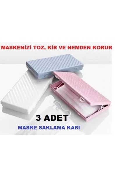 Hijyenik Maske Saklama Koruma Kutusu Kabı - 3 Adettir. Zarif Tasarım. 15-25 Adet Maske Alır ürün görseli 1