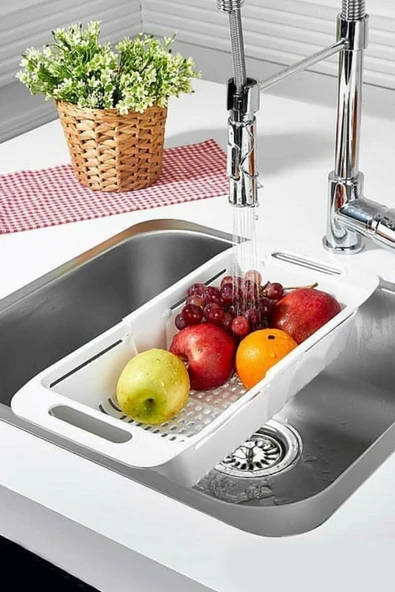 Sürgülü Ayarlanabilir Pratik Lavabo Süzgeci Evye Süzgeci ürün görseli 1