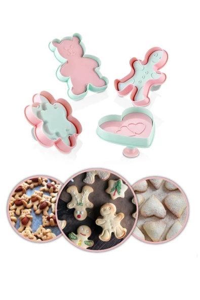 3117 Basmalı Kopat Ginger Man Ayıcıklı Kurabiye Kalıbı Yılbaşı Özel ürün görseli 1