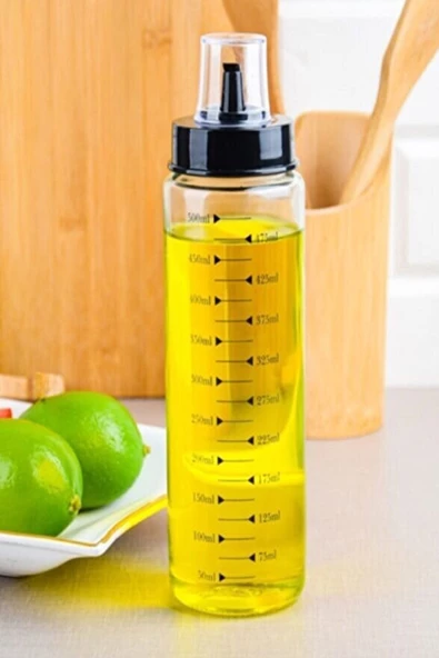 Siyah Kapaklı 1 Adet 500 ml Damlatmaz Akıllı Cam Yağlık Ve Sirkelik ürün görseli 1
