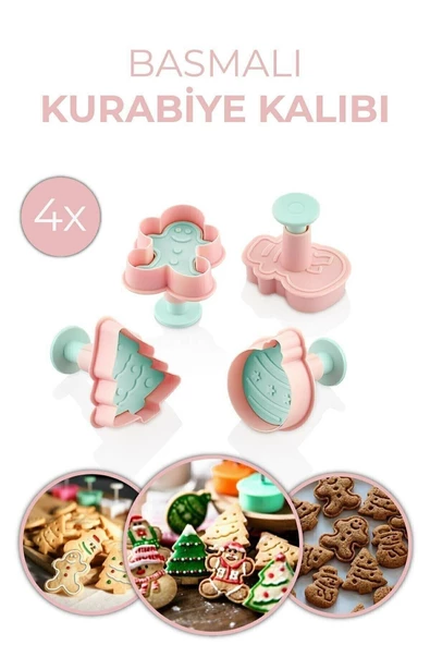 Yılbaşı Kurabiye Kalıbı 3133 ( Çam Ağacı - Gingerbreadman- Kardan Adam ) ürün görseli 1