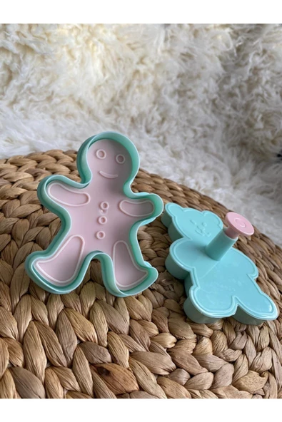3117 Çocuklar İçin Kurabiye Kalıbı ( Ayıcık- Gingerbread Man – Kalp - Yıldız ) 4 Farklı Model ürün görseli 1