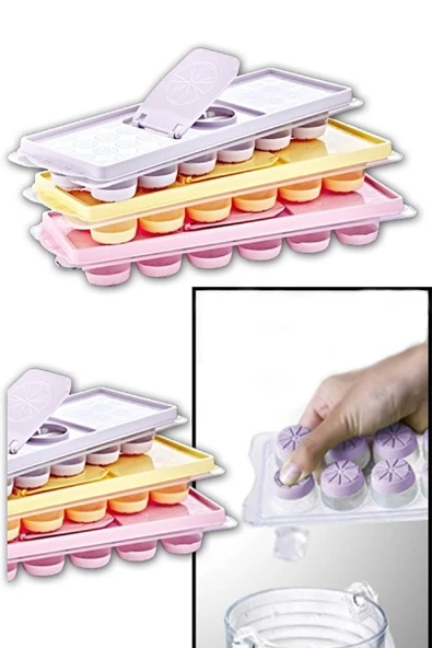 3 Adet Bas Parmak Silikon Buz Kalıbı 12 Bölmeli Buz Kalıbı Silikon Buzluk ürün görseli 1