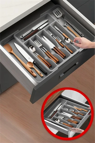 Çift Tarafa Açılabilen Organizer Çekmece Içi Kaşıklık ürün görseli 1