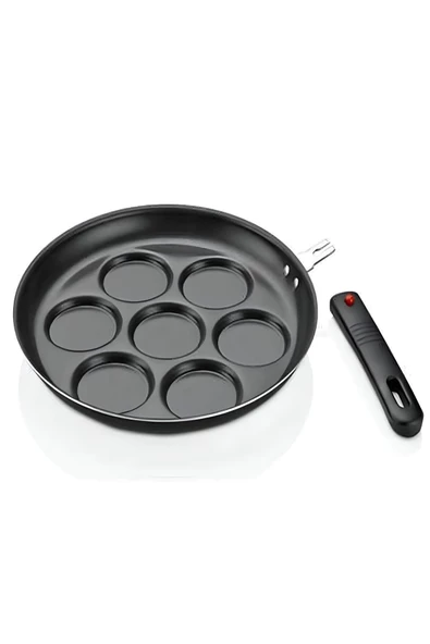 Çıkarılabilir Sap Pankek Tava 28 Cm 7 Gözlü Kahvaltı Pancake Tavası ürün görseli 1