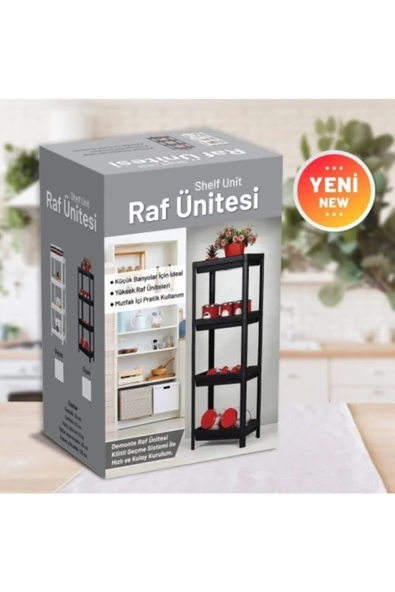 3 Bölmeli Banyo Raf Ünitesi Siyah Banyo Düzenleyici Şampuanlık Dolap ürün görseli 1