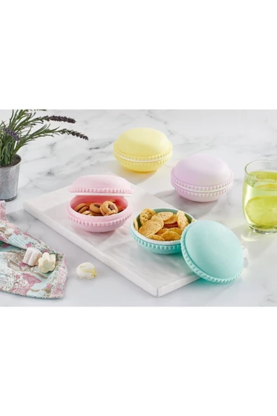 Soft 3 Lü Okul Ve Piknik Için Makaron Çerezlik Saklama Kutusu 400 ml ürün görseli 1