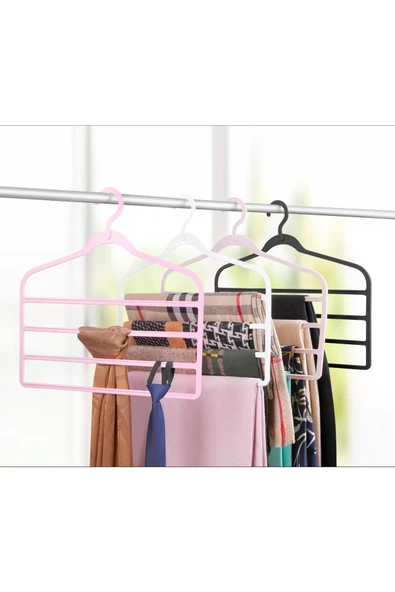 Çok Katlı Plastik Pantolon-eşarp Askısı - Resim 2