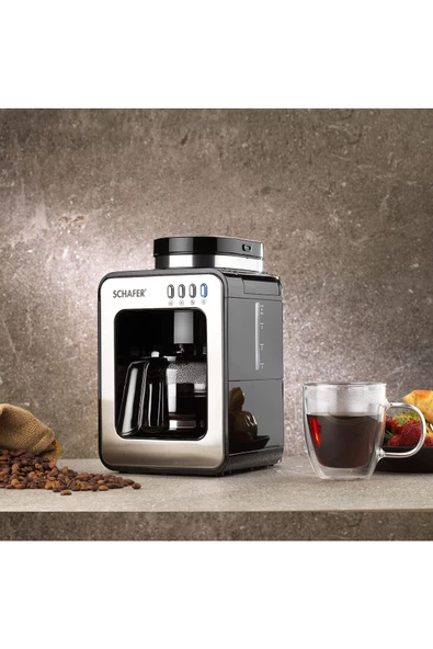 Barista Öğütücülü Filtre Kahve Makinesi-siyah ürün görseli 1