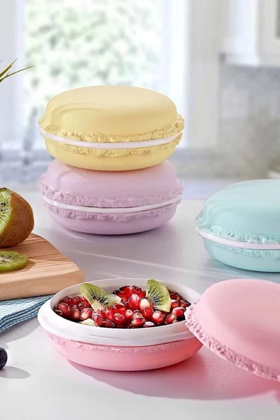 Bayev 4'lü 4 Renk Kapaklı Macaron Kase Seti 400ml ürün görseli 1
