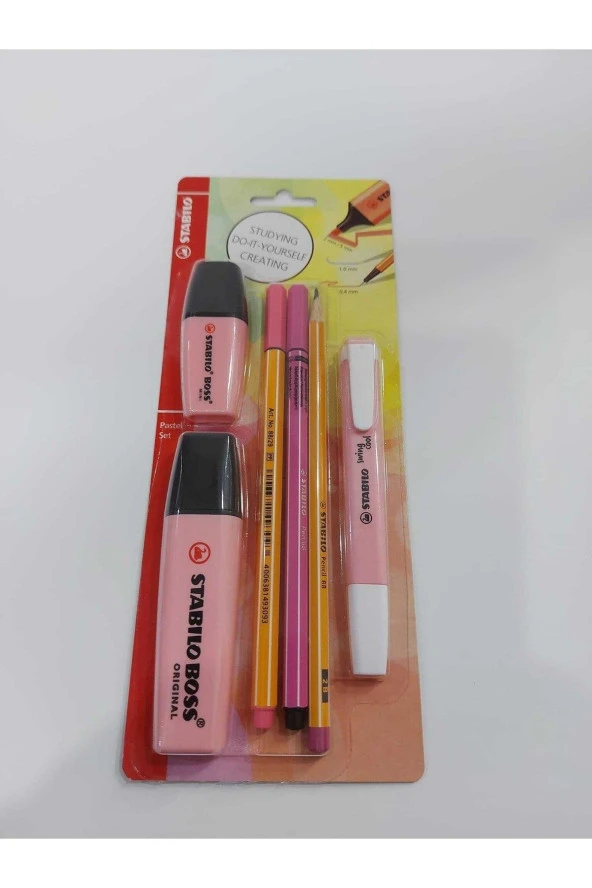 Stabilo Fosforlu Kalem Tek Renk Pastel Set 6 Lı Pembe ürün görseli 1