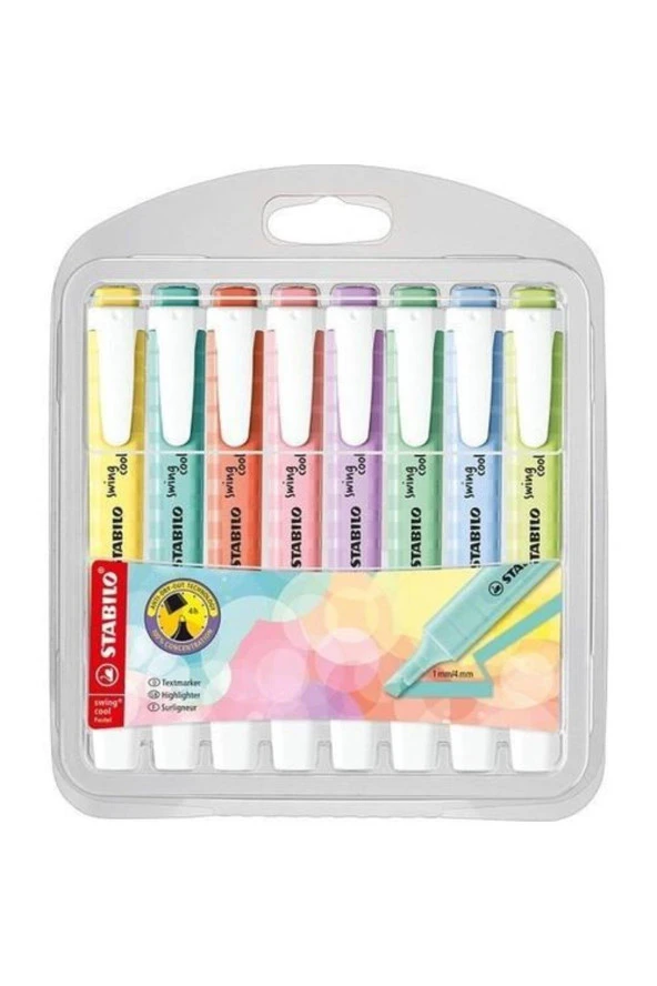 Stabilo Fosforlu Kalem Swing Cool Pastel 8 Li Pastel İşaretleme Kalemi ürün görseli 1