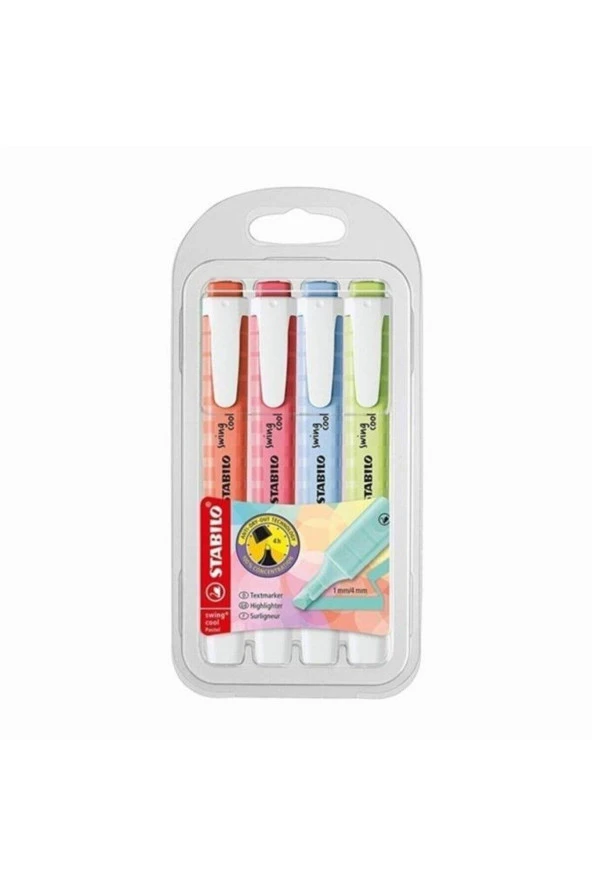 Stabilo Fosforlu Kalem Swing Cool Pastel 4 Lü Paket ürün görseli 1