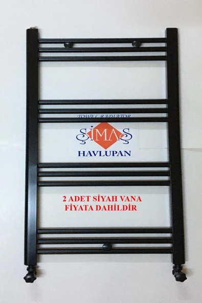 ŞİMAŞ 500X1000 MAT SİYAH HAVLUPAN + RADYATÖR VANASI 2 ADET ürün görseli 1