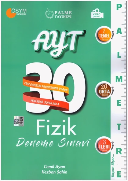PALME AYT FİZİK 30 DENEME PALMETRE VİDEO ÇÖZÜMLÜ ürün görseli 1