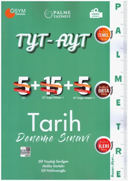 PALME TYT&AYT TARİH 25 DENEME PALMETRE VİDEO ÇÖZÜMLÜ ürün görseli 1