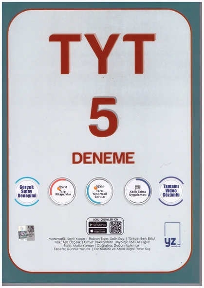 YZ TYT 5 DENEME SINAVI VİDEO ÇÖZÜMLÜ ürün görseli 1
