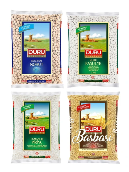 Duru Bakliyat Seti / Nohut - Fasulye - Pirinç - Bulgur ürün görseli 1