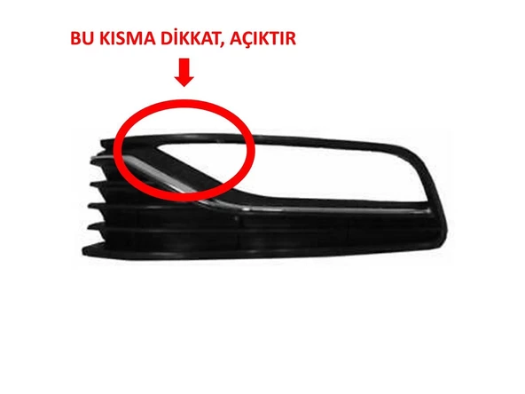 VW Polo 2015-2017 Ön Tampon Sol Sis Farı Kapağı Krom Çıtalı 6C0854661C ürün görseli 1
