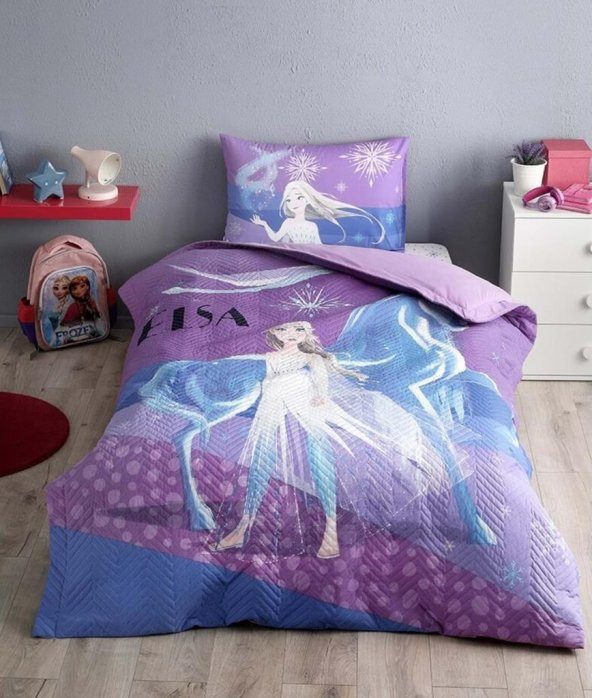 Özdilek Tek Kişilik Lisanslı Ranforce Kapitone Nevresim Takımı Frozen Snow Queen Krem ürün görseli 1