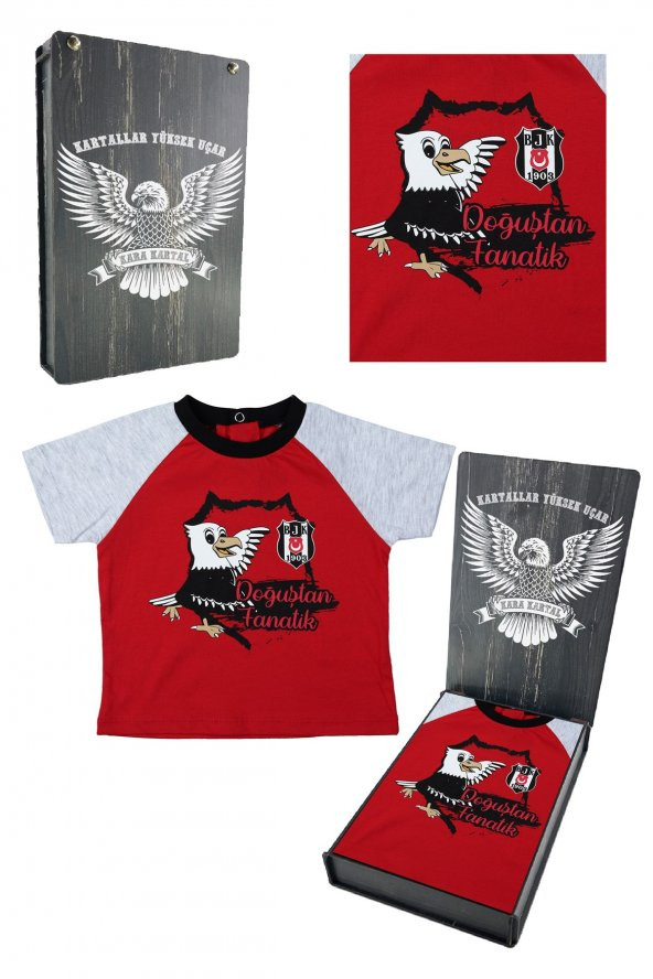 Beşiktaş Orijinal Bebek T-Shirt Hediyelik Ahşap Kutulu ürün görseli 1