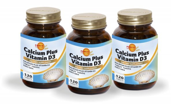 Force Nutrition Calcium Plus Vitamin D3 120 Tablet 3 Adet ürün görseli 1