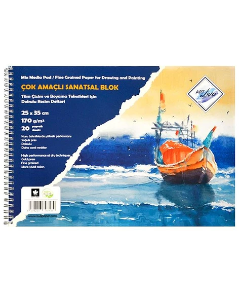 Art Liva Çok Amaçlı Resim Defteri 25x35 cm 170g ürün görseli 1