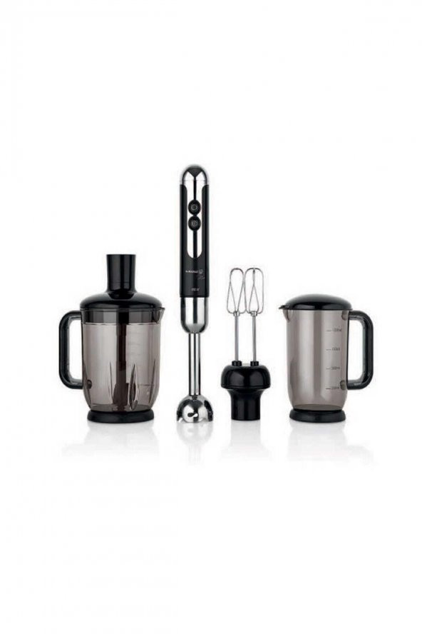 Korkmaz A447-12 Mia Mega Siyah/Krom Blender Set ürün görseli 1