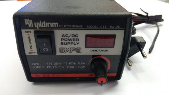 Laboratuvar Tipi Güç Kaynağı - Yıldırım CY-152-DS - 1.5-15V 2.5A ürün görseli 1