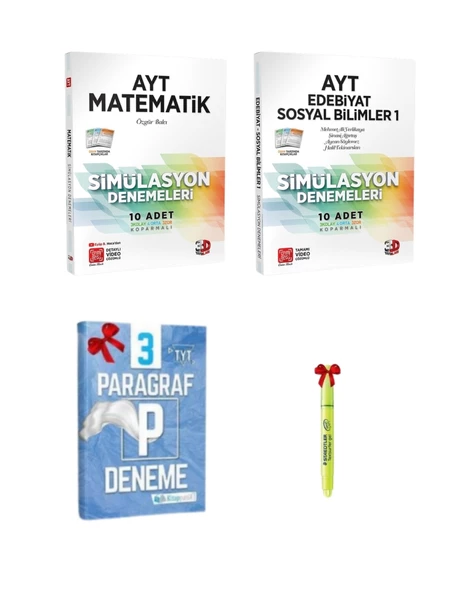 3D Yayınları AYTMatematik+Ayt Edebiyat Sosyal Bilimler-1 deneme ürün görseli 1