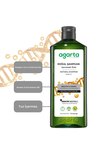 Agarta Doğal Şampuan Sarımsaklı 400 ml - Resim 3
