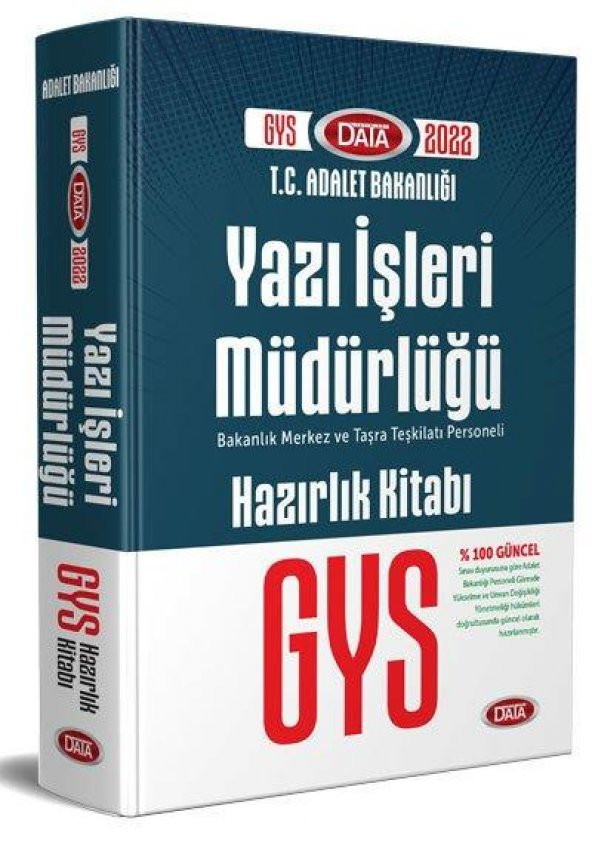 2022 GYS Adalet Bakanlığı Yazı İşleri Müdürlüğü Hazırlık Kitabı Data Yayınları ürün görseli 1