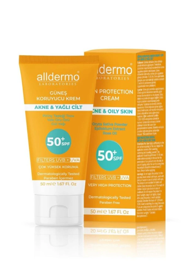 ALLDERMO SPF 50 AKNE KARŞITI VE YAĞLI CİLTLER KORUYUCU GÜNEŞ KREMİ 50 ML ürün görseli 1