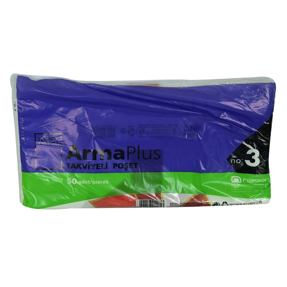 Naksan ArmaPlus Takviyeli Çanta Poşet Karma Desen Renk 30X45 50 Adet No:3 ürün görseli 1