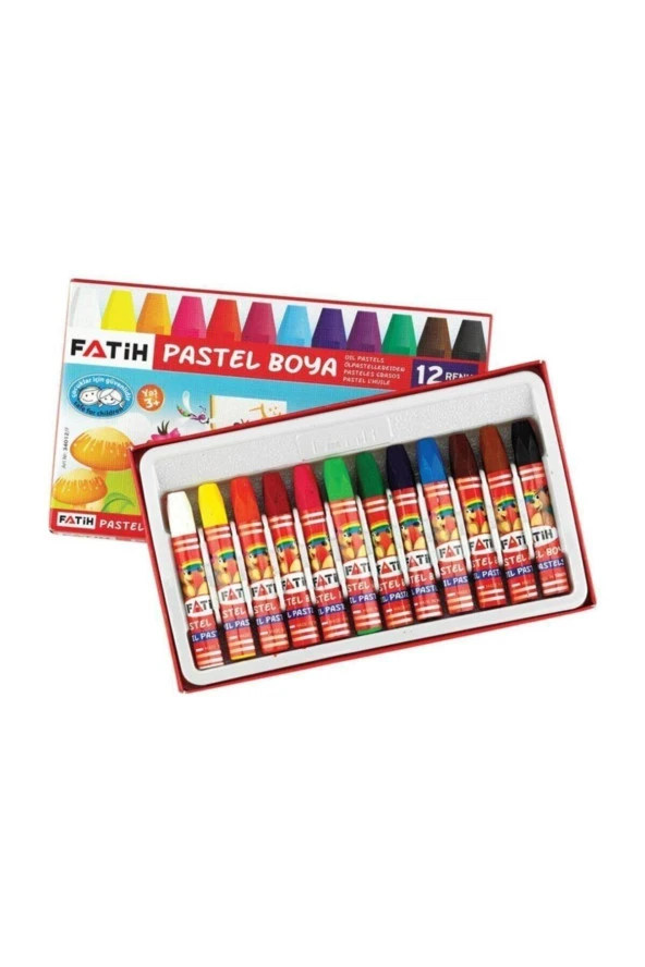 Fatih Pastel Boya Karton Kutu 12 Renk Pastel Boya (144 Adet) ürün görseli 1