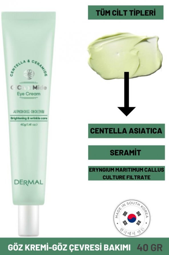 Dermal CICA x Mide Centella Asiatica ve Seramid Özlü Eye Cream Göz Çevresi Kremi 40GR ürün görseli 1